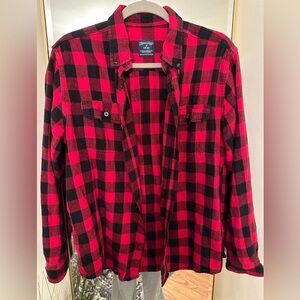 Faded Glory Men’s Red/Black Buffalo Plaid Flannel size Medium